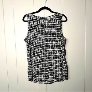 Halogen Black and White Sleeveless Blouse
